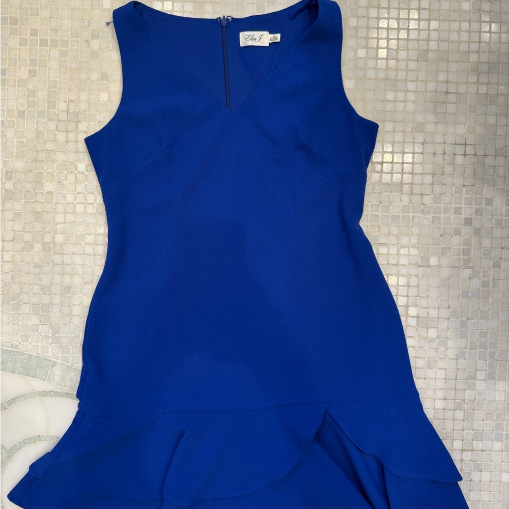 Eliza J Sleeveless V-Neck Mini Dress in Royal Blue